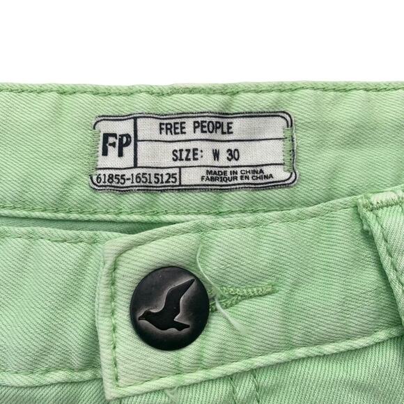Free People Millennium Ankle Zip Skinny Pants Jeans Mint Green Pistachio 30 - Picture 2 of 12